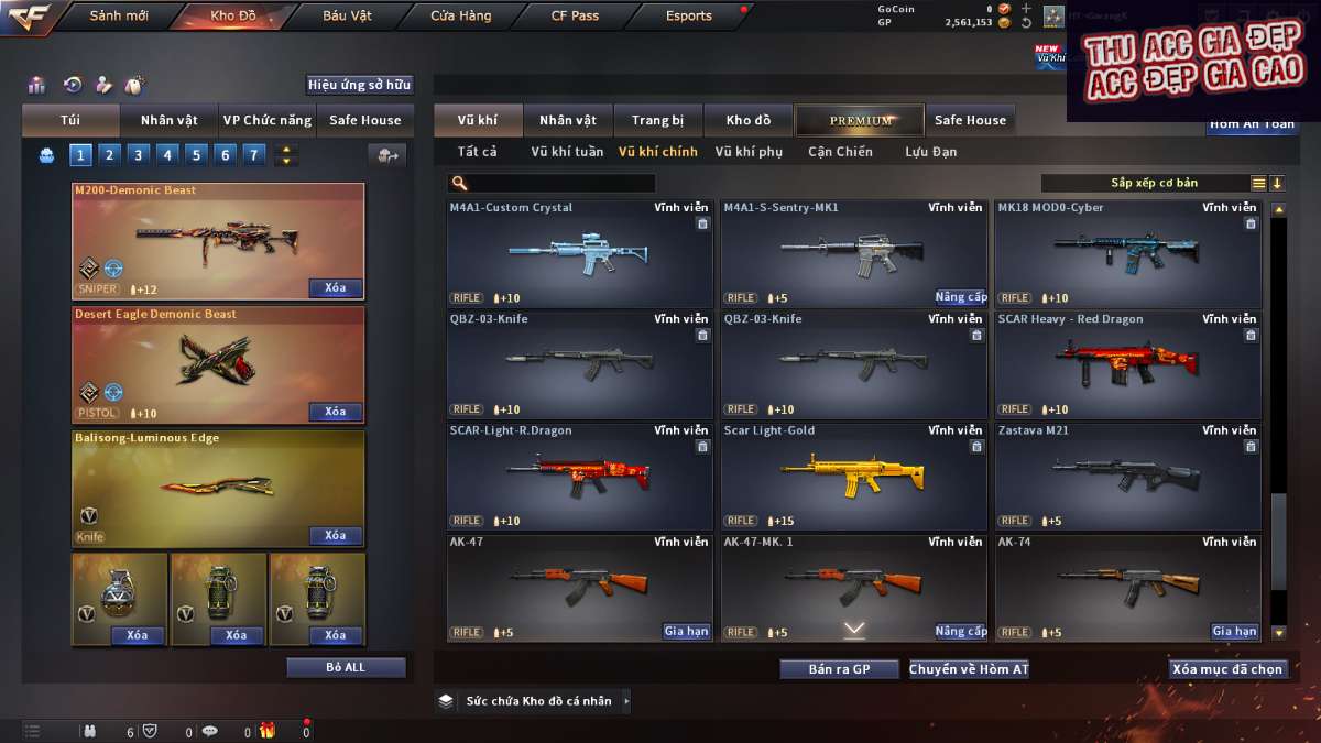 shop acc cf uy tin gia re